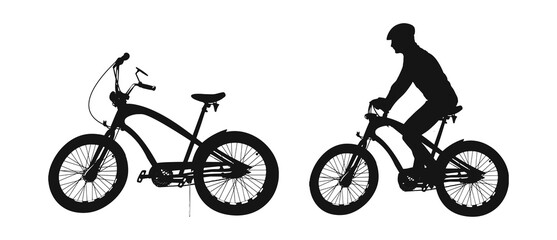 bike vector silhouette. cyclist vector illustration. cycling vector silhouette
