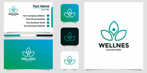 wellness design logo and branding card