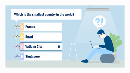 Quiz, Exam, Social media quiz game template & background, Question, Objective question for team building activities, Assessment