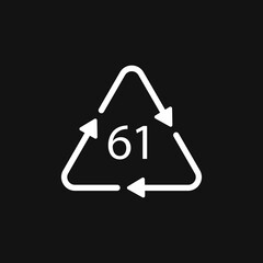 Bio matter organic material recycling code 61 TEX. Vector illustration