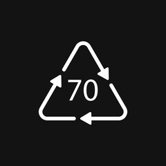 Glass recycling code 70 GL. Vector illustration