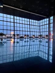 lcd screen loop place window night blue