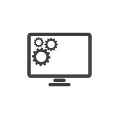 Computer monitor logo vector