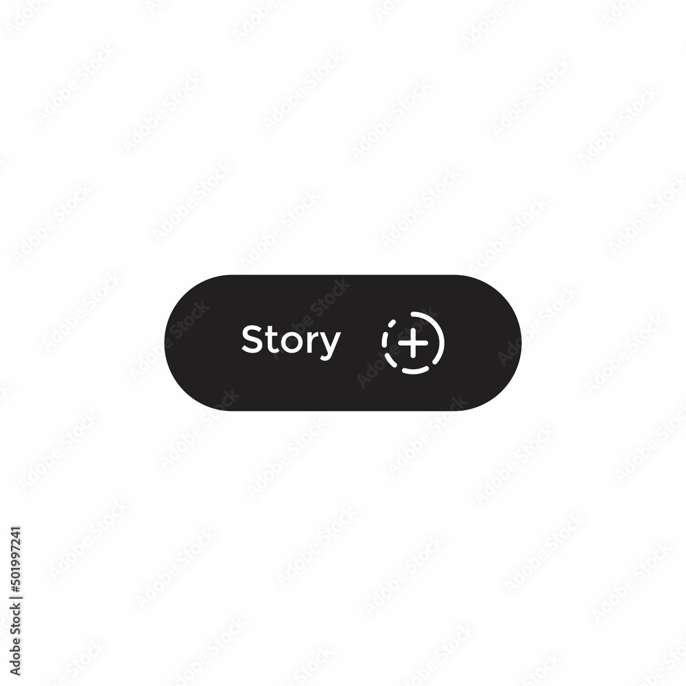 Poster upload story button icon vector. social media element