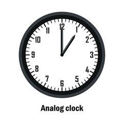 wall clock vector illustration time 1:00