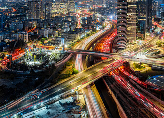 Fototapeta na wymiar Night view of Tel-Aviv - Israel