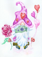 Valentine gnome art
