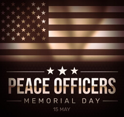 Peace Officers Memorial Day is Celebrated Around the United States to Honor The Services of Troops. Abstract Elegant Tribute Design for Those Who Served the Country - obrazy, fototapety, plakaty