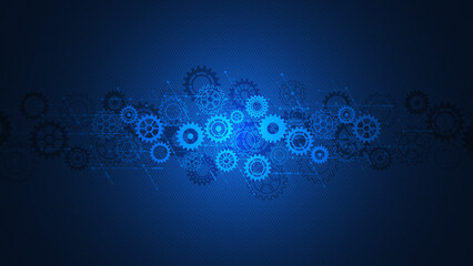 Cogs and gear wheel mechanisms. Concepts and ideas for hi-tech digital technology and engineering design.