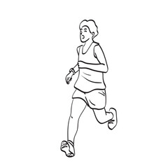 Fototapeta na wymiar line art male runner illustration vector hand drawn isolated on white background