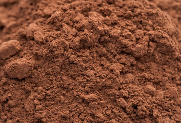 Pile of Cocoa powder isolated on white background. 