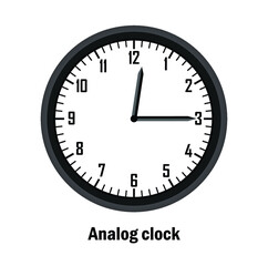 analog clock vector clock with time 12:15