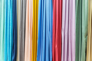 fabrics made of different materials, shades and colors for the production