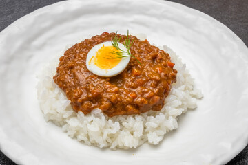 ドライカレー　キーマカレー　dry curry and rice set