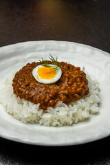 ドライカレー　キーマカレー　dry curry and rice set