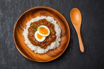 ドライカレー　キーマカレー　dry curry and rice set