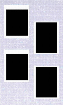 black, white and purple background with photo frames
