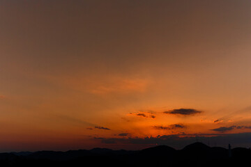万葉の岬から望む夕日