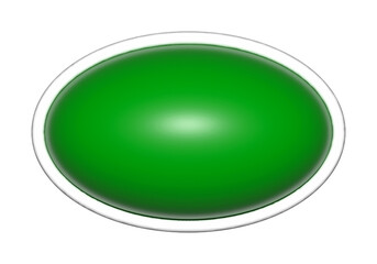 oval 3d shapes, geometric basic, simple ellipse green shape