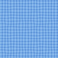 Checkered pattern for tablecloth. Blue white plaid background. Seamless vector pattern.
