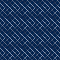 Blue and white seamless diagonal plaid background. Diagonal line pattern. Vector abstract plaid wallpaper.
