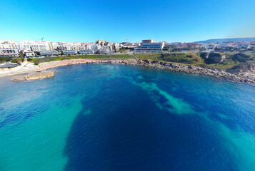 Alghero seafront seen from the water