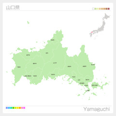 山口県の地図・Yamaguchi Map