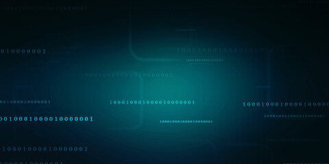 Binary Code Background, Digital Abstract technology background, flowing number one and zero text in binary code format in technology background. Internet Big data Concept