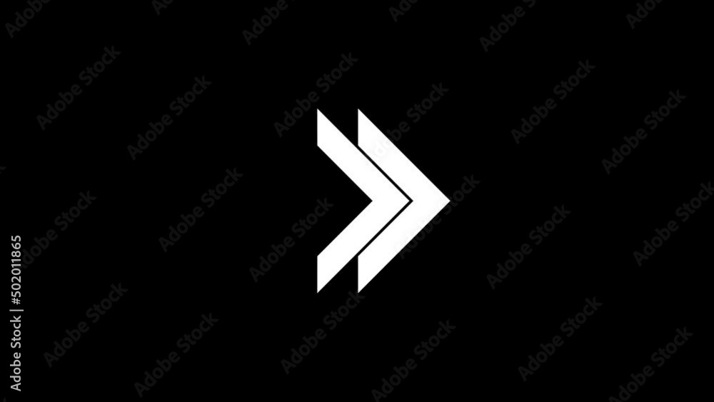Poster white picture of arrows on a black background. arrows point to the right. distortion liquid style tr
