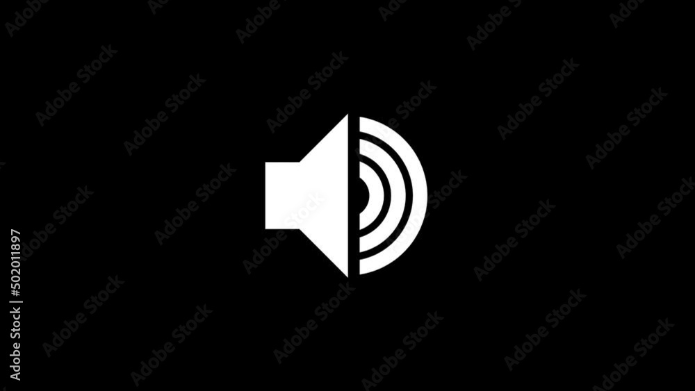 Poster white picture of loudspeaker on a black background. the speaker from which the sound comes. distorti