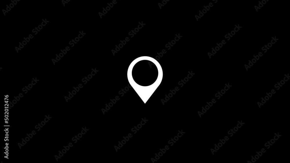 Poster white picture of location on a black background. location on the map. distortion liquid style transi