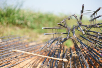 Rustic rebar for reinforced steel bar in square shape