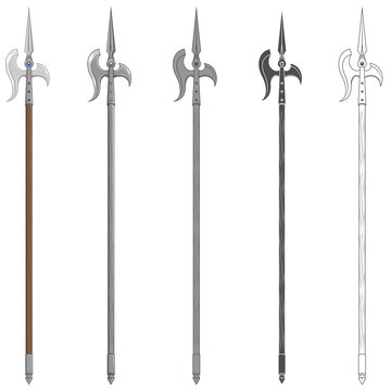 Halberd vector design, weapon used in the middle ages