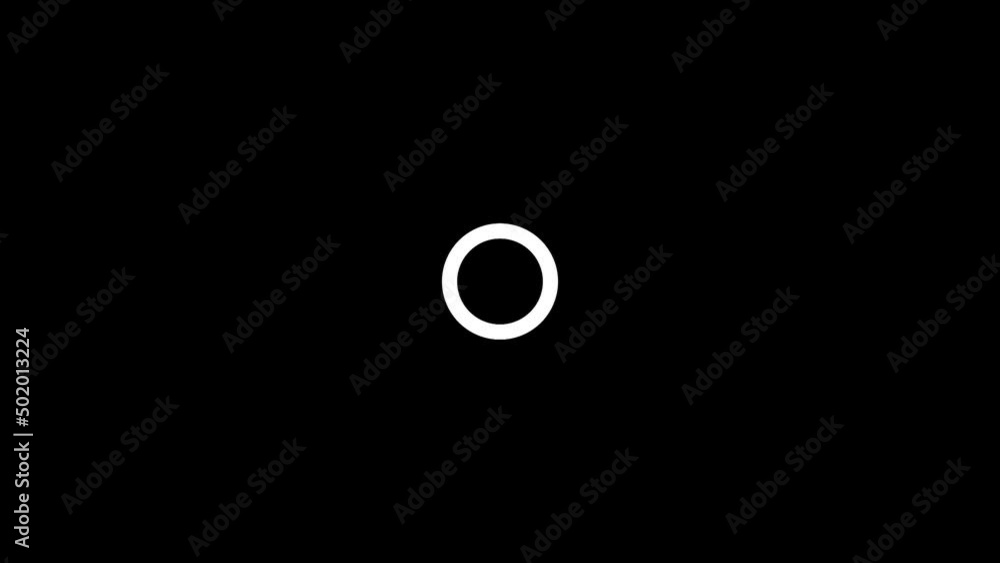 Poster white picture of circle on a black background. small linear circle. distortion liquid style transiti