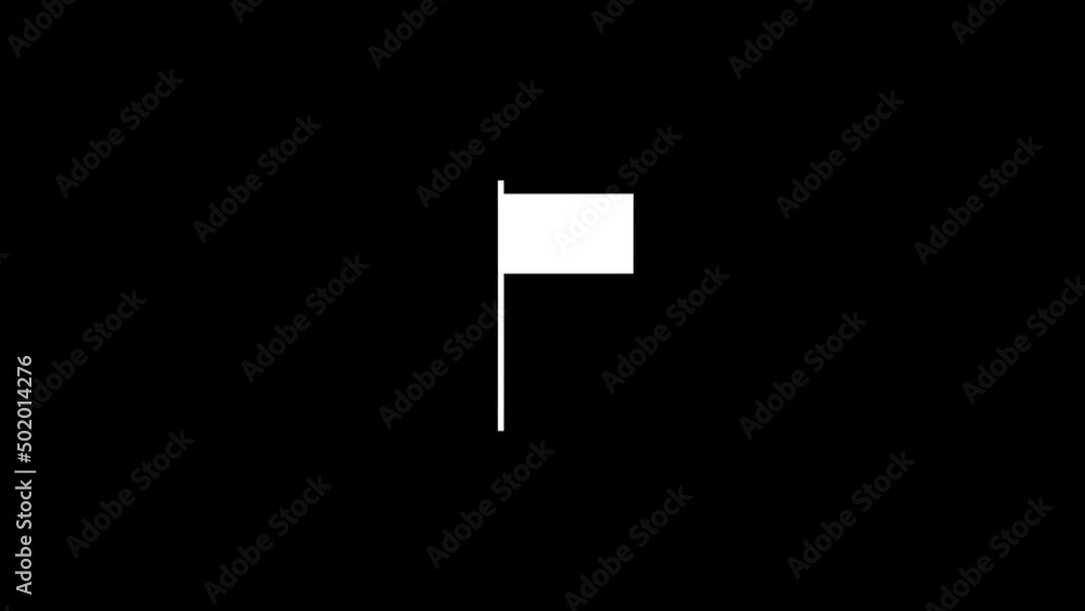 Poster white picture of flag on a black background. flag on the coat. distortion liquid style transition ic
