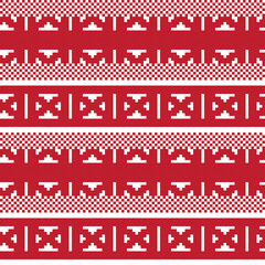 Fototapeta na wymiar Christmas Fair Isle Seamless Pattern Design