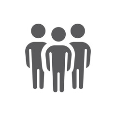 Group of people black vector icon. Crowd filled symbol.
