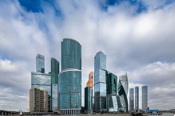Fototapeta na wymiar Skyscrapers in the Moscow City area in Moscow