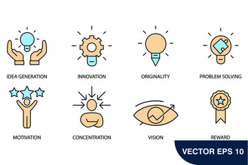 creativity icons set . creativity pack symbol vector elements for infographic web