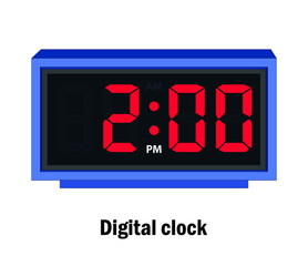 digital clock with numbers time 2:00 o clock