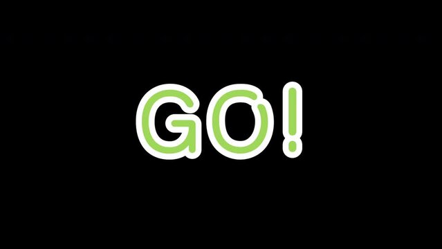カウントダウンのモーショングラフィックス(3.2.1.GO!) 黒背景