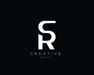 SR RS Logo Design , Initial Based RS SR Monogram 