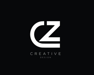 CZ  Logo Design , Initial Based CZ Monogram  - obrazy, fototapety, plakaty