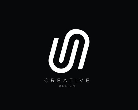 UN NU Logo Design , Initial Based NU UN Monogram 
