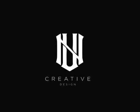 UN NU Logo Design , Initial Based NU UN Monogram 