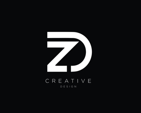 ZD Logo Design , Initial Based ZD Monogram 