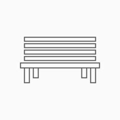 bench icon, park bench vector illustration