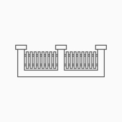 fence icon, picket vector, grate illustration
