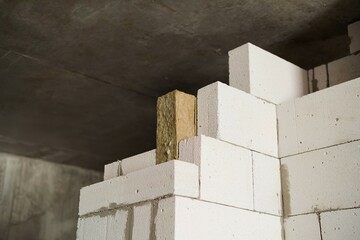 Aerated lightweight gypsum building concrete blocks - obrazy, fototapety, plakaty