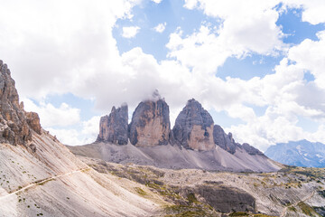 Paisaje en los alpes italianos, los dolomitas. Lavaredo